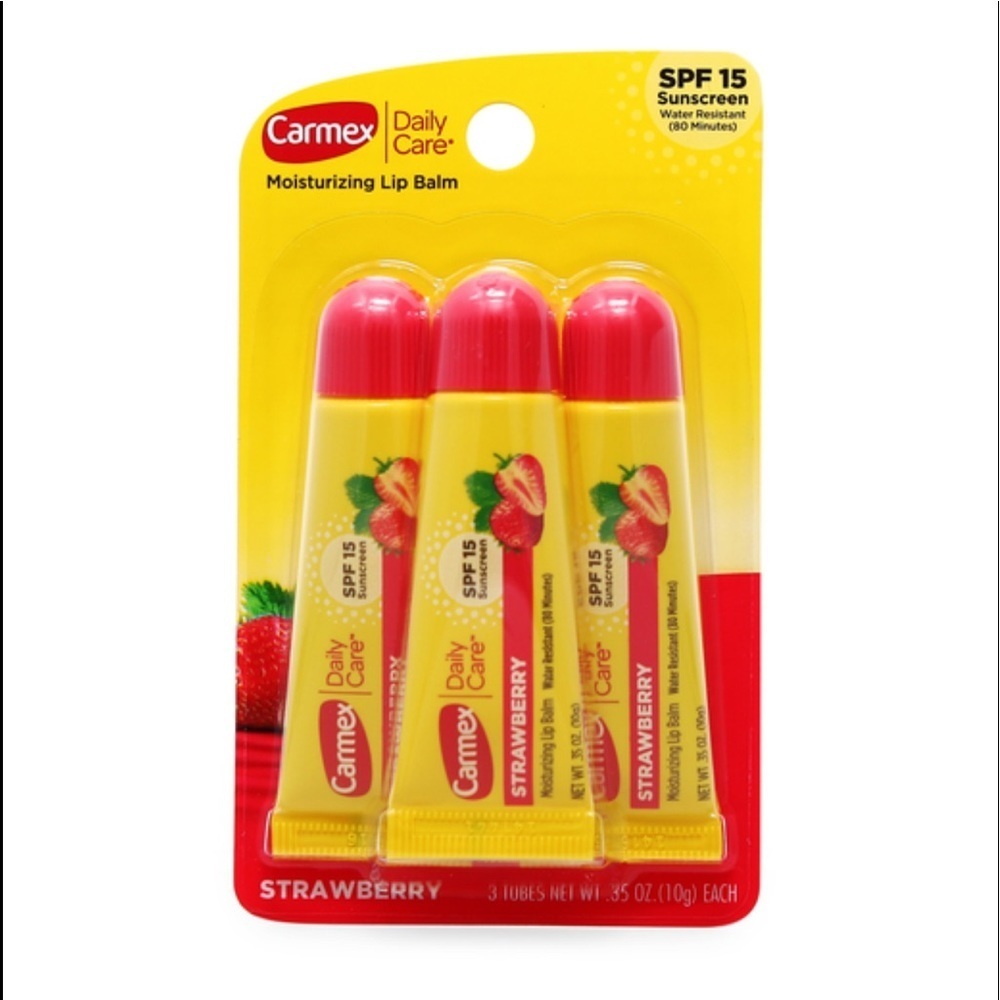 Carmex SPF 15 Moisturizing Lip Balm Strawberry 3-pack